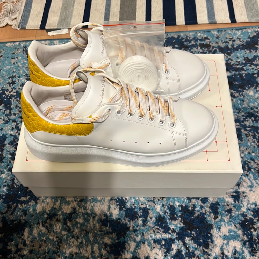 Alexander McQueen Men’s Shoes size 43 Sneake Leather White/Pop Yellow